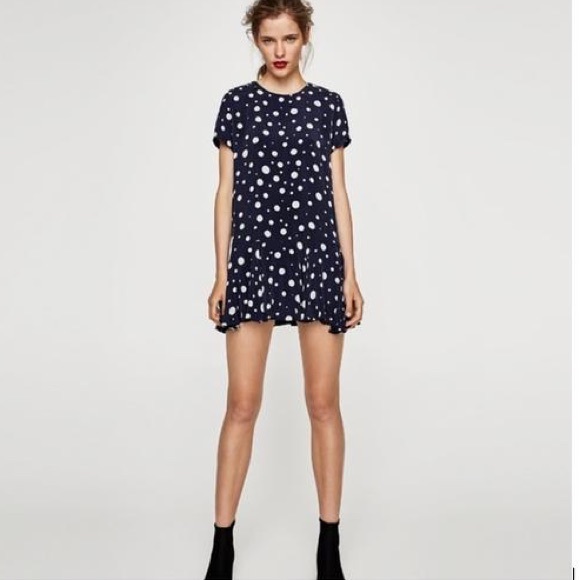 Zara | Polkadot navy dress - Picture 4 of 11